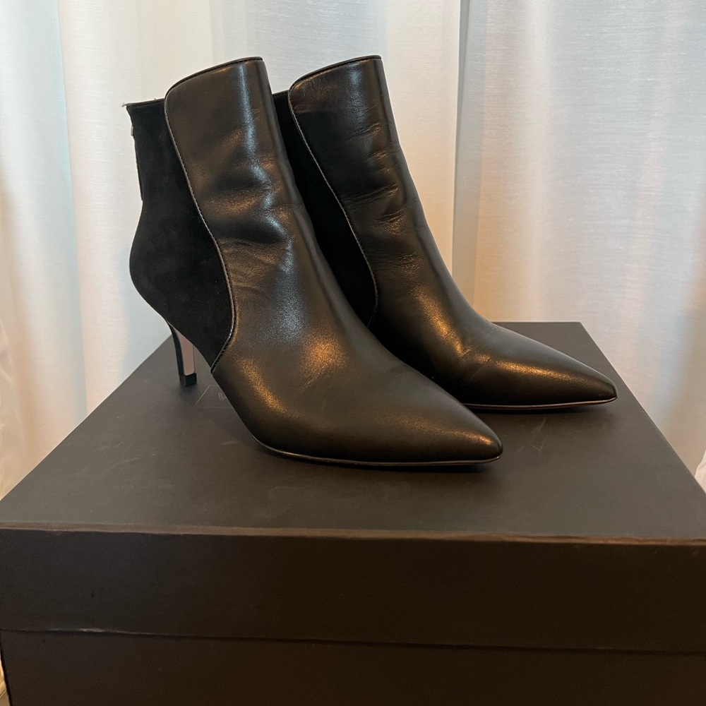 Veronica Beard Josie Ankle Boots with Kitten Heel